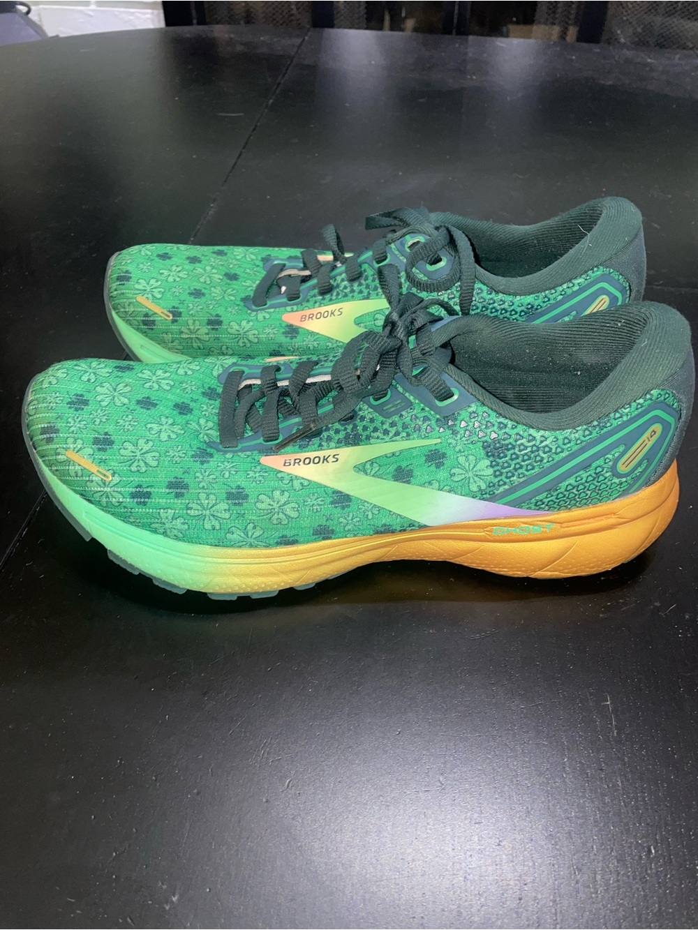 Womens Brooks Ghost 14 Run Lucky St.Patricks Day Green Running Shoes Sz 8 EUC - Picture 5 of 9